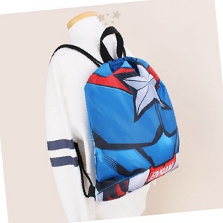 어린이 캐릭터 백팩 학생 가방 신발 주머니 양면 디자인 통학 보조 가방 수납