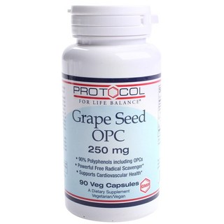 Protocol For Life Balance 葡萄籽OPC無麩質素食膠囊 250mg, 90顆, 1罐