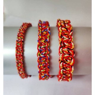 @自做自售手創坊@ 繽紛五色線純手工編織手環，可訂做大人小孩尺寸及顏色，民族風手繩