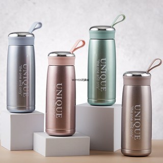 【台灣出貨】 時尚電鍍保溫杯《4色可選》便攜隨手杯 防摔保溫瓶 直飲式水杯 保溫瓶 便攜水瓶 隨行杯 咖啡杯 水杯, 藍色,360ml, 1個