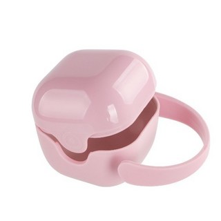 哺育用品B4F 莫蘭迪色系可擕式奶嘴盒 質感寶寶奶嘴收納盒 手提可掛式奶嘴置放盒, 粉色 奶嘴盒（素面無圖案）, 1個