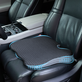 자동차 방석 메모리폼 쿠션 방석 허리 엉덩이 쿠션, 1개, 블랙4D메쉬