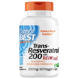Doctor's BEST 無麩質反式白藜蘆醇植物膠囊, 60顆, 1罐