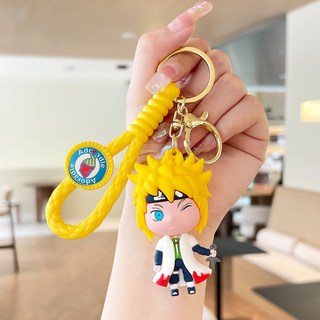 臺灣-出貨 【新款熱銷】卡通動漫火影忍者鑰匙扣掛件卡卡西公仔汽車鑰匙鏈情侶書包掛飾 FXZH, 波風水門, 1個