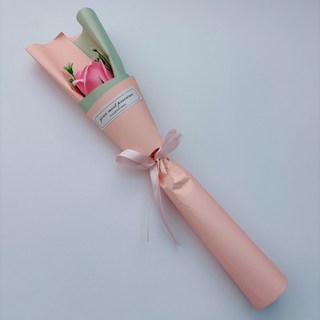 單支玫瑰花香皂花束 仿真康乃馨 母親節禮物 教師節禮物, 粉色~玫瑰,花束高度：35釐米左右, 1個