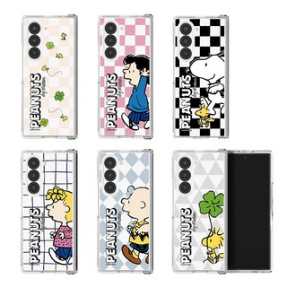 [스누피 프렌즈 런 패턴 힌지 보호 투명 하드 케이스 이미지]