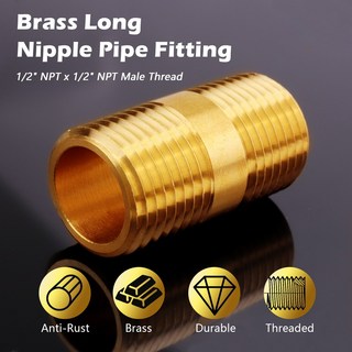 1PC 황동 니플 커플러 파이프 어댑터 수나사 커넥터 피팅 NPT 익스텐더 스트레이트, 기타, size 2, 1개