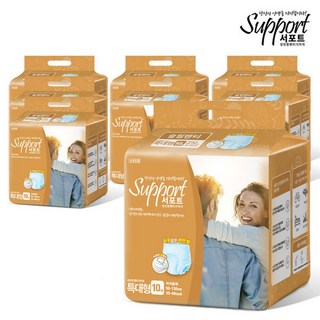 서포트 성인용 기저귀 슬림 팬티 남녀공용 특대형 10매x8팩, 8개