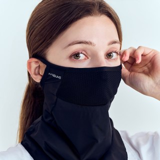 한성스포츠 자외선차단 마스크 얼굴 햇빛 가리개 쿨 마스크, S-M, 블랙, 1개