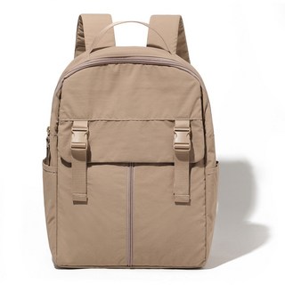 文青輕便後背包 大容量休閒背包 學生書包 超輕量防水戶外登山電腦背包, 卡其色