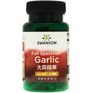 SWANSON 美國斯旺森 大蒜精華 400毫克 60粒裝 硬膠囊 增強體力 健康維持, 1個, 60顆