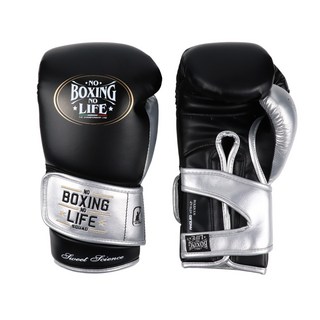 古川小夫 NO BOXING NO LIFE 拳套 Sweet Science系列 拳擊 泰拳 拳擊手套 黑銀, 1個