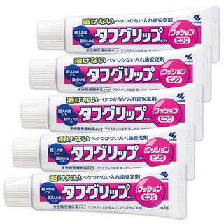 터프 그립 쿠션 핑크 틀니 의치 코렉트 안정제 65g, 65ml, 5개