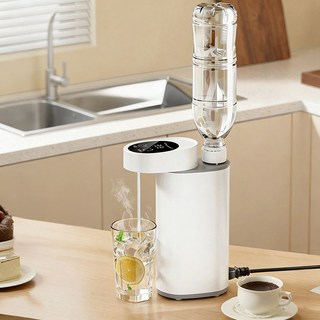 2026 NEW 초특가 휴대용 즉석 정수기 가정용 물통 픽업 가능 야외 여행 소형 미니 물통 온수기, 화이트