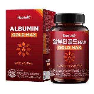 알부민 골드 MAX 식약청 인증 HACCP 4개월분, 1개, 120정
