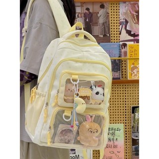 AOMIKS 이타백 귀여운 스타 패턴 투명 포켓 백팩 중고등학생 여행 콘서트 다용도 백팩