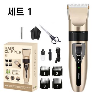 바리깡 전문가용 전동 이발기 삭발 이발 도구 가정용 미용실 전용 전기 이발기 조각 전기 이발기 풀패키지 세트, 1개, 골드 A세트