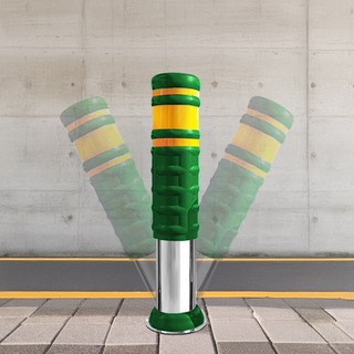 스텐 오뚜기 우레탄 볼라드 155파이 공원 관공서 빌딩 학교 아파트 일자볼라드, 청색, 1개