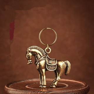 놋쇠걸이 장식품 열쇠고리 호신부. 부적. 재물운 12 띠 열쇠걸이 YSL-002, 1개, 7.말