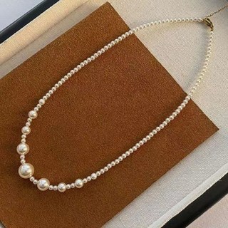 鴻利首飾廠 法式珍珠項鏈 新款輕奢小衆鎖骨鏈 溫柔氣質百搭頸鏈配飾女