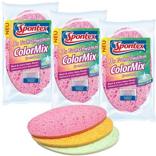 스폰텍스 컬러 믹스 Spontex ColorMix cloth sponge, 3개, 3개입