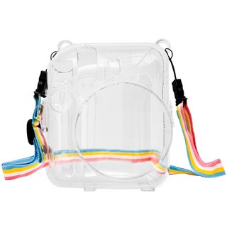 富士 FUJIFILM Instax mini 12 相機保護套 透明水晶殼/復古包/皮質相機包, 1個, 水晶殼-透明(附彩繩)