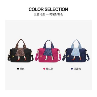 Mis Zapatos 收納包 野餐包 大容量 旅行包 斜跨包 女性 托特包, 黑色,長34cm寬14cm高22cm手提15