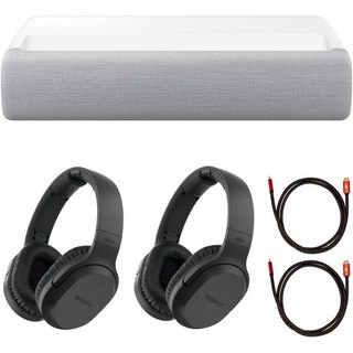 삼성 SPLSP9TFAXZA 130인치 더 프리미어 4K 스마트 트리플 레이저 프로젝터 번들RF400 무선 홈 시어터 헤드폰블랙 2개 및 데코 기어 6FT 유니버설 HDMI 2, 삼성 SPLSP9TFAXZA 130인치 더 프리미어 4, 1개