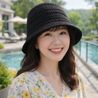 모장 여성 니트 버킷햇 봄여름 자외선차단 중년 데일리 통기성 모자