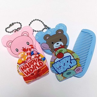 미니동물빗거울 6개/ 휴대용 미용악세사리 야외활동 놀이완구 피크닉 어린이선물, 1개