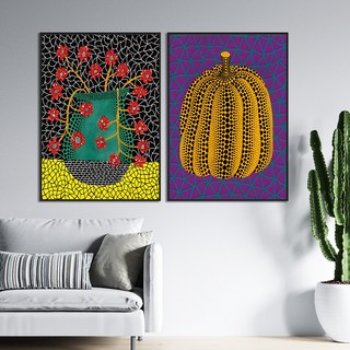 팝아트 쿠사마 야요이 호박그림 모던포스터 대형액자 명화 벽꾸미기, 실버, 1