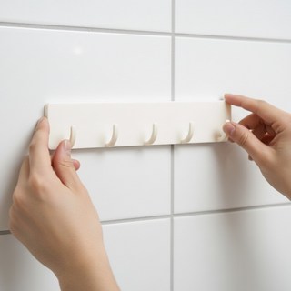 에버리즈 접착식 무타공후크 5구 조리도구 걸이, 1개, 아이보리(5구)