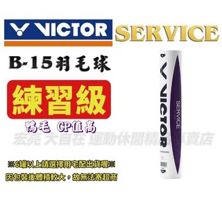 VICTOR 勝利 SERVICE B-15 練習級 羽毛球 12入/筒, 1個