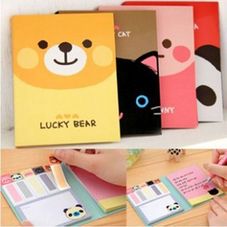 便利貼 書籤 N次貼 韓國可愛小動物組合本 - 創意留言便籤本, 1個, 黑貓本本