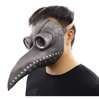 發光派對屋(西門中華店) 中世紀瘟疫醫生鳥嘴防毒面具，派對角色扮演道具，萬聖節主題裝扮, 1個