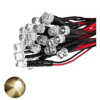 12V 3파이 웜화이트 플랫 와이어 케이블 LED DIY 절 사찰 기도등 불교 촛불 인테리어 연꽃초 조명 용품 수리 무드등 차량 오토바이 튜닝, 10개
