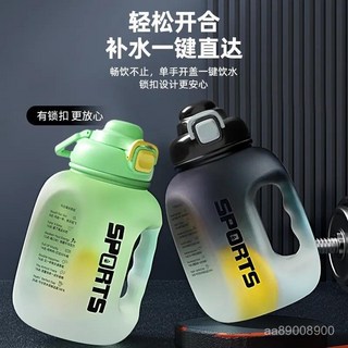 超大容量噸噸桶運動健身水壺便攜學生吸管太空杯網紅大肚水杯男女, 三代粉【新版磨砂款/加厚耐高溫】配吸管,升級加厚彈跳蓋【1.6L】, 1個