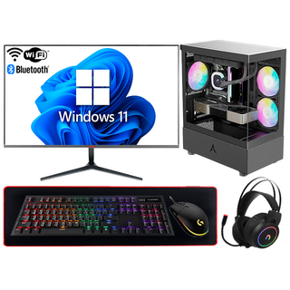 PC온스튜디오 게이밍 컴퓨터 풀세트 모니터포함 조립PC 게임용 데스크탑, 풀세트 - FG02, 500GB, 블랙, WIN11 Home