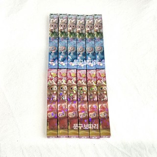 문구보따리 라부부 볼펜 귀여운 필기구 사무용 직장인 볼펜, 12개, 혼합색상