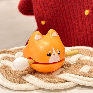 可愛小木魚，辦公室桌麵擺件，解壓無聊打發時間神器, 1個, 木魚柯基