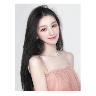 가발 여성 긴 스트레이트 헤어 UV 유형 원피스 헤어 익스텐션 피스 전체 의상 Hanfu 스타일, 연한 갈색, 65CM, 1개