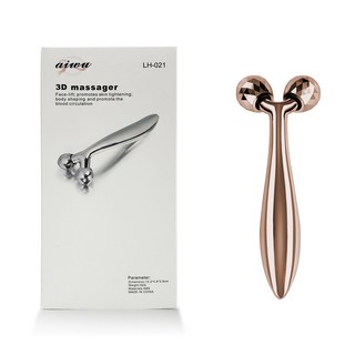 클라우드 프라임 3D 롤러 마사지 Y 모양 360 회전 얇은 얼굴 바디 쉐이핑 릴랙스 링클 리무버 페이셜 도구, 02 금