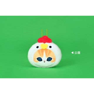 mofusand 貓福珊迪 貓咪 動物款頭型錢包 零錢包 收納包 化妝包 抱枕 枕頭 吊飾 掛飾 掛件, 1個, 吊飾-公雞, 藍色