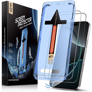 MAGIC JOHN 풀커버 9H 고경도 강화유리 휴대폰 액정보호필름 고화질 지문방지 아이폰 호환 가능 + 이지툴 2p, 1세트