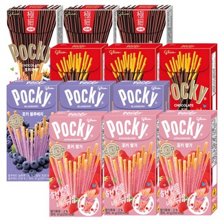 해태 포키 3개+포키극세3개+포키딸기3개+포키블루베리3개, 1세트, 46g