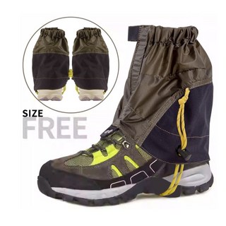 台灣發貨 戶外登山雪套 防沙防水抗撕裂護腿套 塗矽膠尼龍健行護腿輕量腳套 登山鞋套 護腿腳套, 軍綠色(一雙), 1個