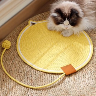 프리미엄 고양이 스크래쳐 스트레스해소 놀이매트 퍼플옐로우, 1개, 퍼플