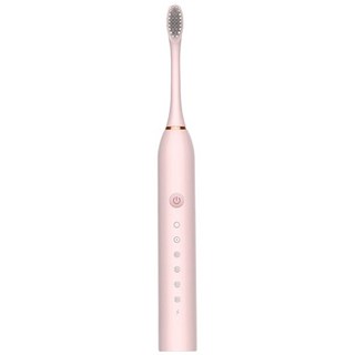 聲波電動牙刷 X3 高轉速深層清潔智能牙刷 超聲波成人款牙刷 電動牙刷 清潔牙刷 音波牙刷 送4刷頭, 粉色, 1個, DZ0164