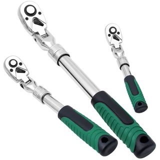 72T 1/4" 3/8" 1/2" 조절식 연장 핸들 드라이브 소켓 드라이브 표준 래칫 렌치 텔레스코픽 소켓 렌치 스패, 01 3pcs set