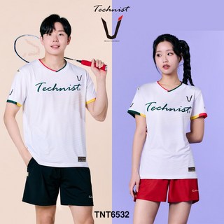 테크니스트 배드민턴 티셔츠 반팔 상의 화이트 TNT6532 남성 여성